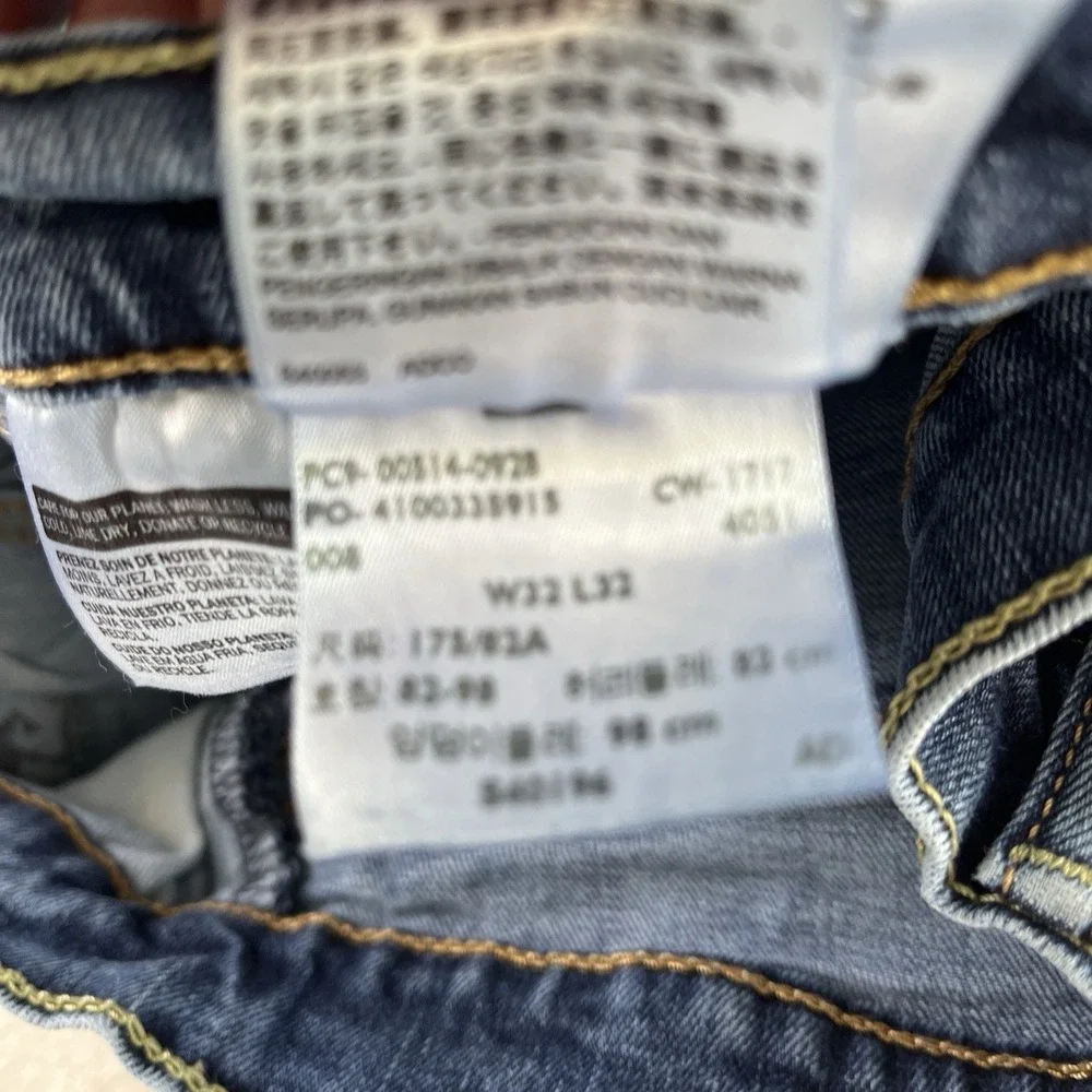 Levi's 514 Straight Leg Regular Fit Med Wash Denim Jeans Men's Size 32x32(31x31)